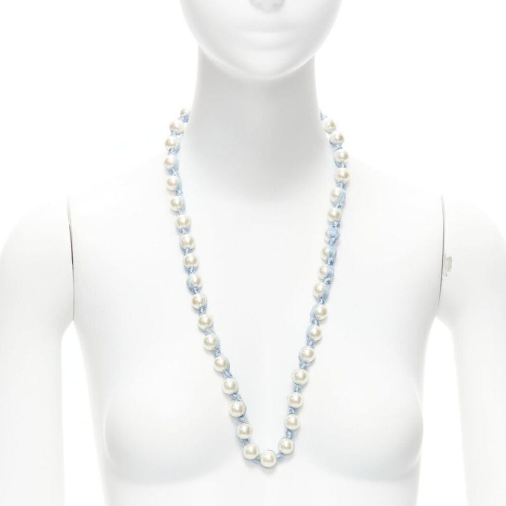 Lanvin Pearl Silk Ribbon Necklace